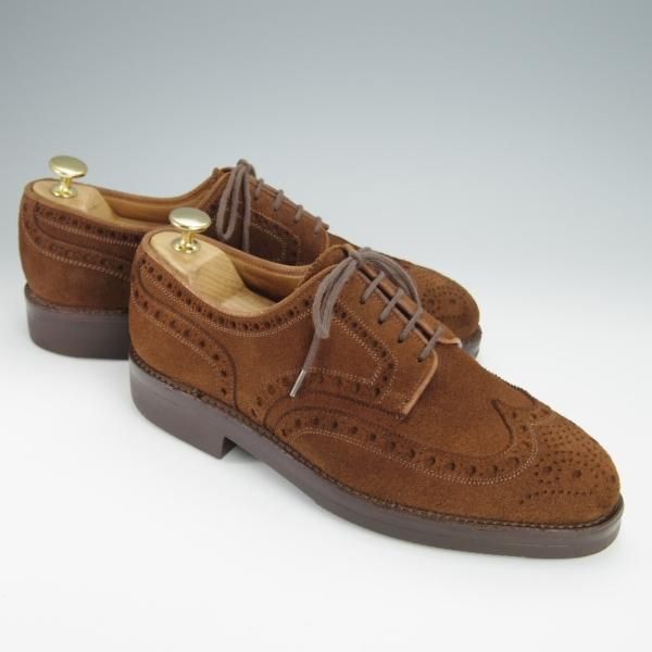 極上★クロケット&ジョーンズ 6E【モデル定価￥85,800-★フルブローグ/CARDIGAN】325ラスト/スエード/濃茶/メンズ/Crockett&Jones★h367