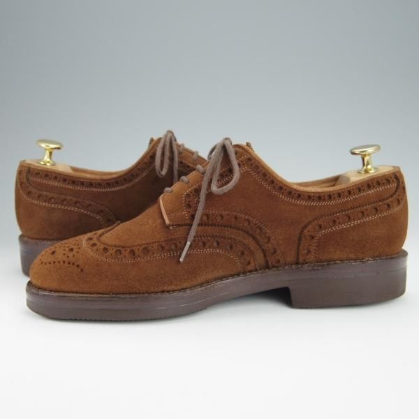 極上★クロケット&ジョーンズ 6E【モデル定価￥85,800-★フルブローグ/CARDIGAN】325ラスト/スエード/濃茶/メンズ/Crockett&Jones★h367