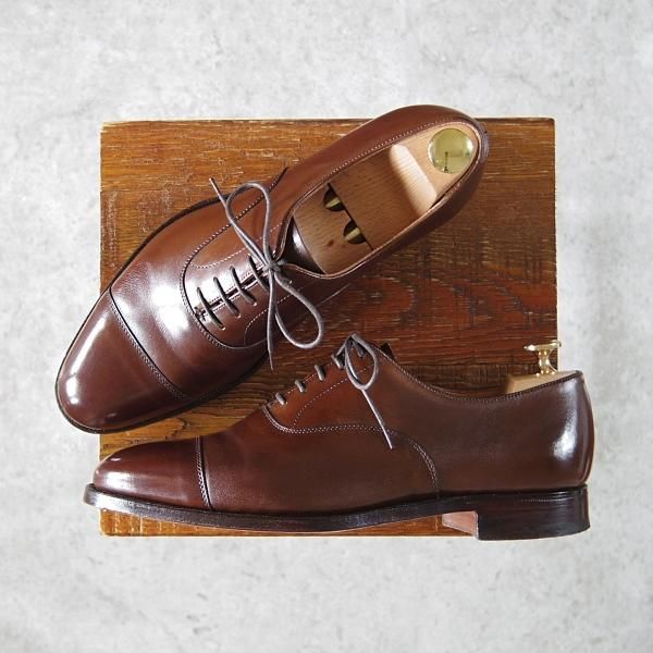 極美品★クロケット&ジョーンズ 6E【定価￥90,200-★CONNAUGHT2/ストレートチップ】コノート/379ラスト/濃茶/Crockett&Jones★h369