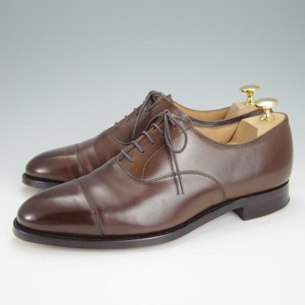 極美品★クロケット&ジョーンズ 6E【定価￥90,200-★CONNAUGHT2/ストレートチップ】コノート/379ラスト/濃茶/Crockett&Jones★h369