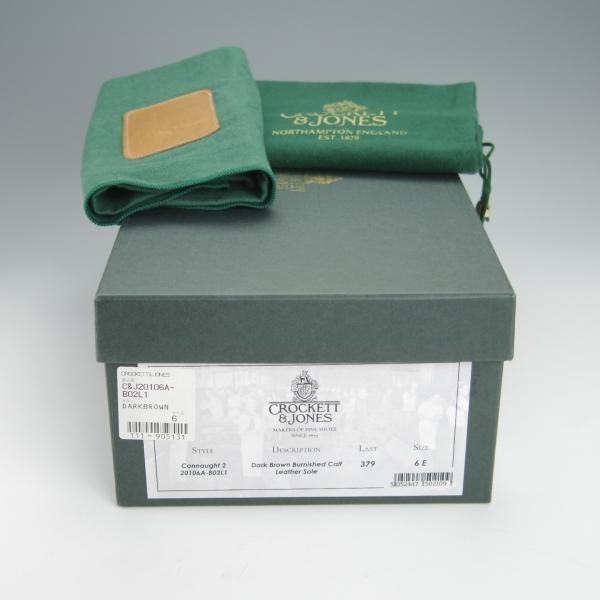 極美品★クロケット&ジョーンズ 6E【定価￥90,200-★CONNAUGHT2/ストレートチップ】コノート/379ラスト/濃茶/Crockett&Jones★h369
