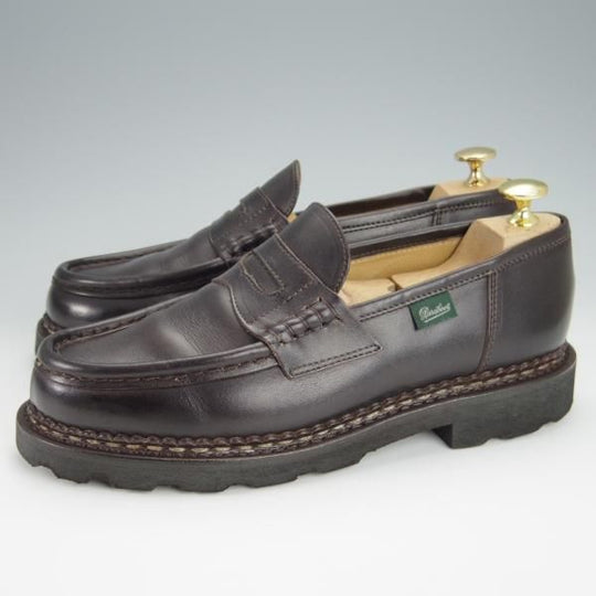 美品★パラブーツ SIZE 5.5【定価￥71,500-★ランス/濃茶/カフェ】コインローファー/REIMS/リスレザー/CAFE/メンズ/Paraboot★h371