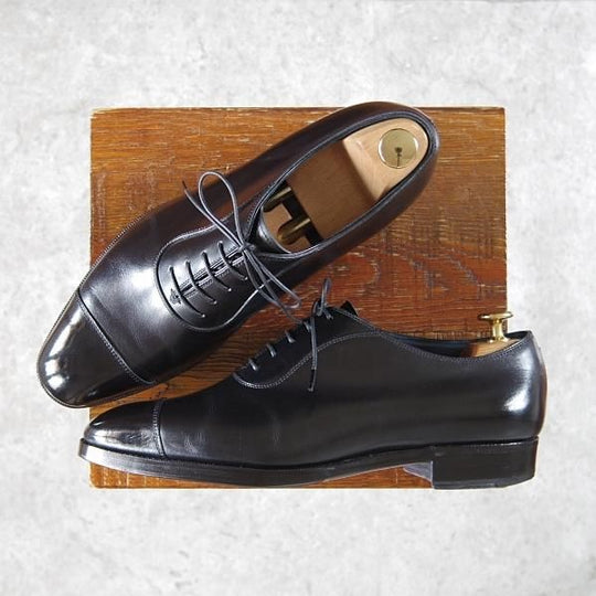 極上★(浅草)CENTRAL/セントラル 7.5E【定価￥54,600-★AMANOGAWA/(仏)アノネイ社/ボカルーカーフ】ストレートチップ/黒/CENTRAL★h376