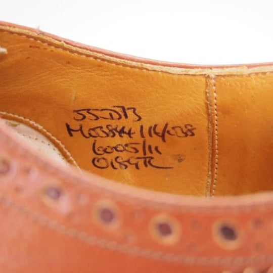 美品★チャーチ UK5程度/55D【旧チャーチ★73ラスト/3都市ロゴ】フルブローグ/カーフ/茶/メンズ/Church's★h377