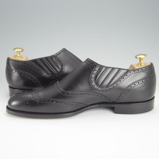 未使用★ガジアーノ&ガーリング製 UK7【高額★(英)ALFRED DUNHILL別注/ダンヒル】サイドエラスティック/黒/カーフ/GAZIANO&GIRLING★h383