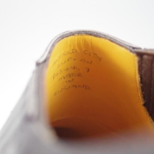 未使用★ガジアーノ&ガーリング製 UK7【高額★(英)ALFRED DUNHILL別注/ダンヒル】サイドエラスティック/黒/カーフ/GAZIANO&GIRLING★h383