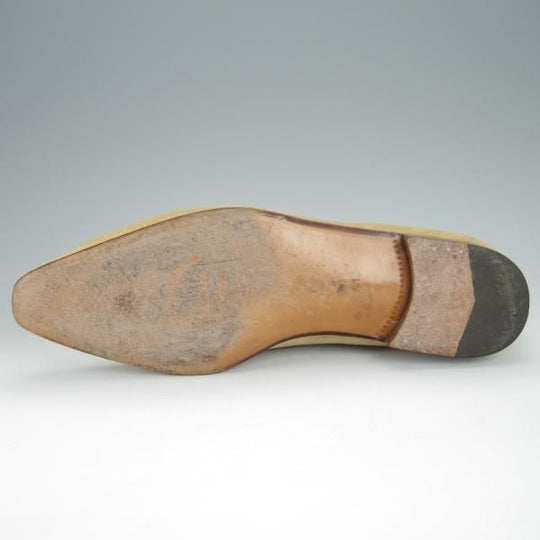 美品★(伊)DUCAL/デュカル SIZE 41【貴重★ISETAN MEN'S/伊勢丹メンズ別注】タッセルローファー/スエード×シボ革/薄茶×白★h384