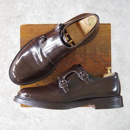 美品★チャーチ 75F/UK7.5【定価￥101,520-★SHANNON同仕様のダブルモンク/103ラスト】LAMBOURN/ライトエボニー/濃茶/メンズ/Church's★h385