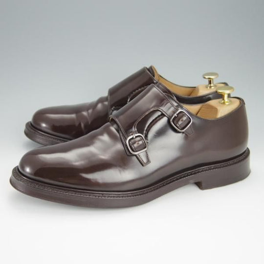 美品★チャーチ 75F/UK7.5【定価￥101,520-★SHANNON同仕様のダブルモンク/103ラスト】LAMBOURN/ライトエボニー/濃茶/メンズ/Church's★h385