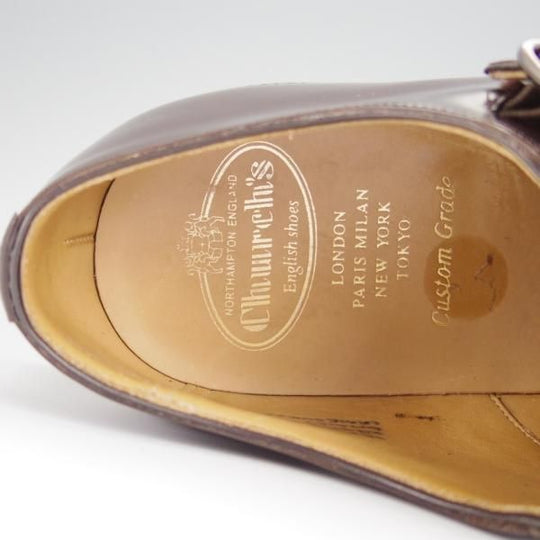 美品★チャーチ 75F/UK7.5【定価￥101,520-★SHANNON同仕様のダブルモンク/103ラスト】LAMBOURN/ライトエボニー/濃茶/メンズ/Church's★h385