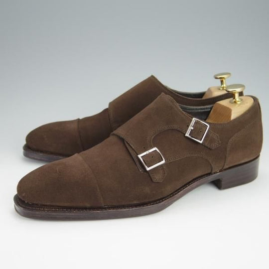 美品★シェットランドフォックス SIZE 6.5【定価￥41,040-★グラスゴー/3075SF】ダブルモンク/スエード/濃茶/メンズ/SHETLAND FOX★h386