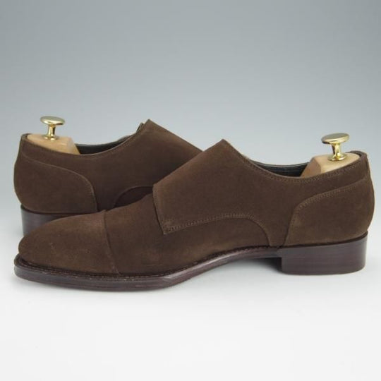 美品★シェットランドフォックス SIZE 6.5【定価￥41,040-★グラスゴー/3075SF】ダブルモンク/スエード/濃茶/メンズ/SHETLAND FOX★h386