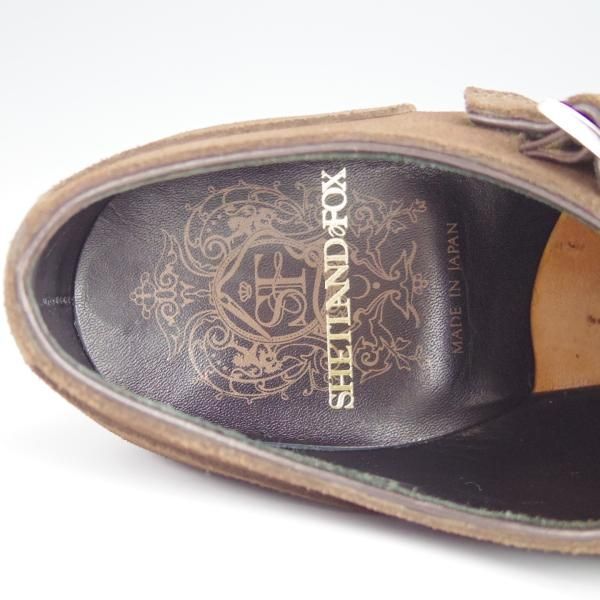 美品★シェットランドフォックス SIZE 6.5【定価￥41,040-★グラスゴー/3075SF】ダブルモンク/スエード/濃茶/メンズ/SHETLAND FOX★h386