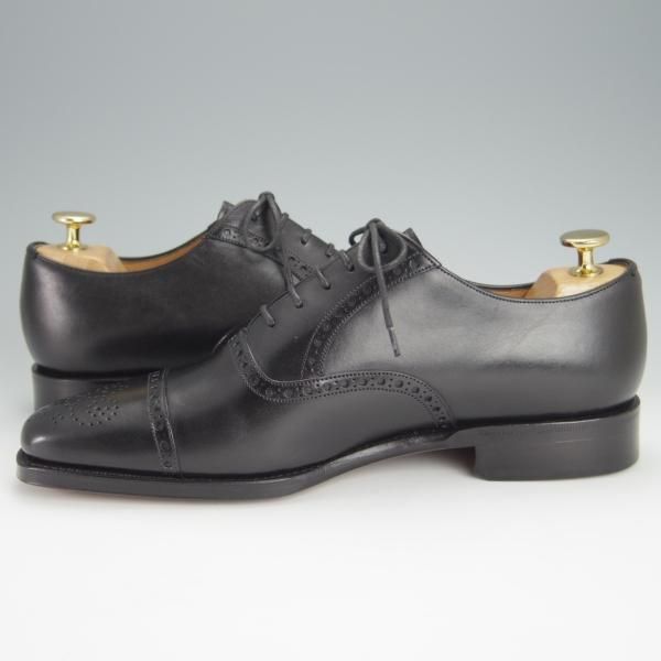 未使用★(スペイン製)YANKO/ヤンコ SIZE 7.5【グッドイヤーウェルテッド製法★セミブローグ/104838】CAMBRIDGE/カーフ/黒/メンズ★h387