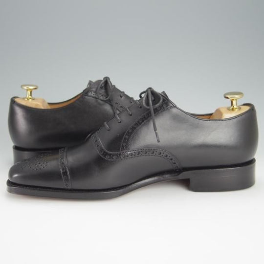 未使用★(スペイン製)YANKO/ヤンコ SIZE 7.5【グッドイヤーウェルテッド製法★セミブローグ/104838】CAMBRIDGE/カーフ/黒/メンズ★h387