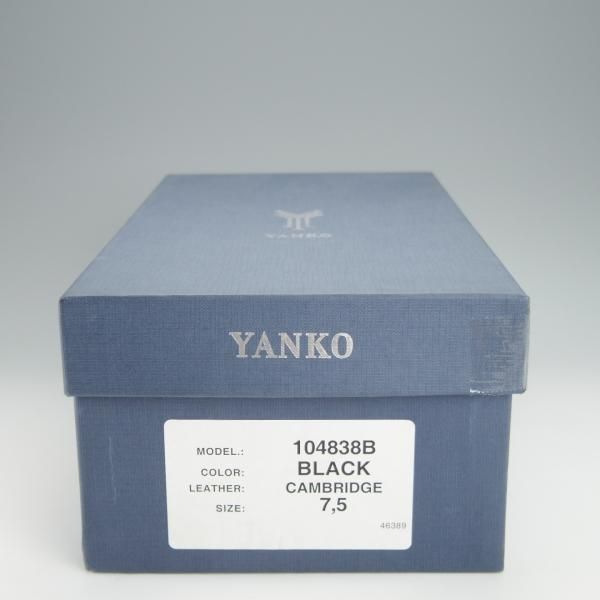 未使用★(スペイン製)YANKO/ヤンコ SIZE 7.5【グッドイヤーウェルテッド製法★セミブローグ/104838】CAMBRIDGE/カーフ/黒/メンズ★h387
