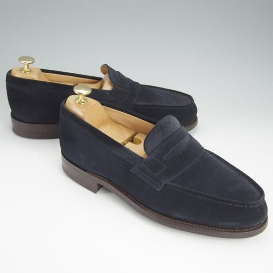 美品★(英)アルフレッド・サージェント 7E【上級★WESTON(180)似寄りモデル/エクスクルーシブライン】コインローファー/紺/ALFRED SARGENT★h389