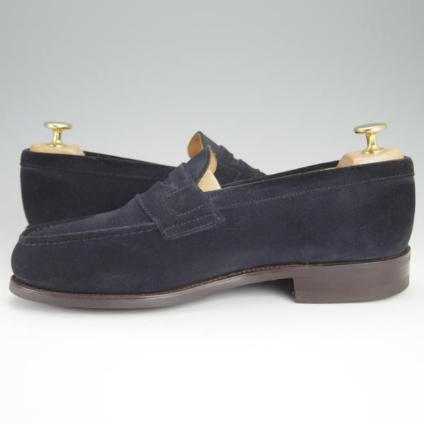 美品★(英)アルフレッド・サージェント 7E【上級★WESTON(180)似寄りモデル/エクスクルーシブライン】コインローファー/紺/ALFRED SARGENT★h389