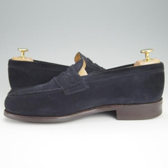 美品★(英)アルフレッド・サージェント 7E【上級★WESTON(180)似寄りモデル/エクスクルーシブライン】コインローファー/紺/ALFRED SARGENT★h389