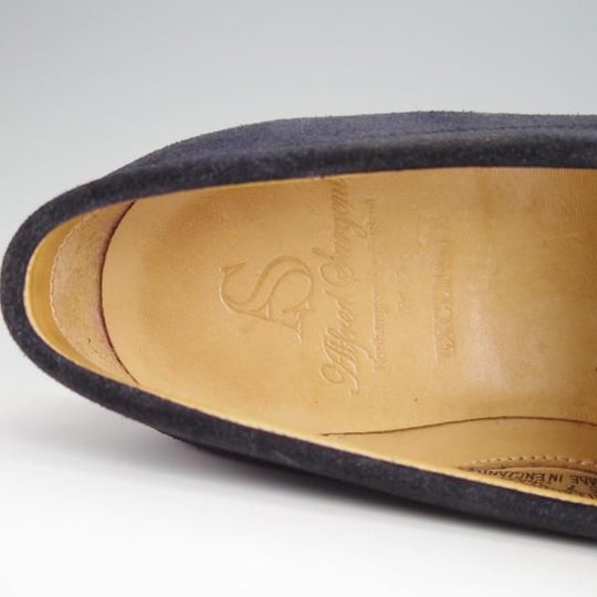 美品★(英)アルフレッド・サージェント 7E【上級★WESTON(180)似寄りモデル/エクスクルーシブライン】コインローファー/紺/ALFRED SARGENT★h389