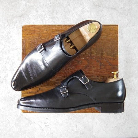 極上★三陽山長 SIZE 6.5【貴重★ユナイテッドアローズ別注/ダブルモンク】カーフ/黒/メンズ/UNITED ARROWS/Sanyo Yamacho★h392