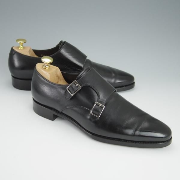 ユナイテッドアローズ✖️三陽山長　ダブルモンク　エナメル黒 極上☆三陽山長 SIZE 6.5【貴重☆ユナイテッドアローズ別注