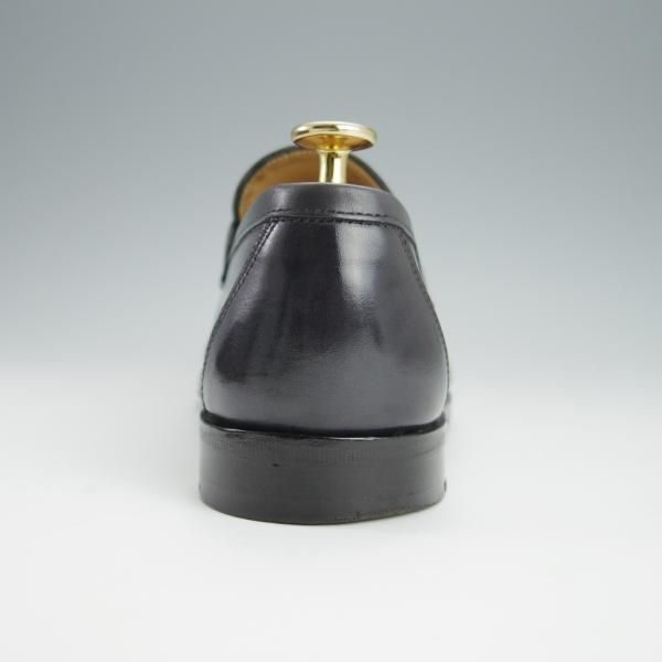 極上★ジョンロブ UK6【貴重★エルメス別注/HERMES/ミュージアムカーフ】HENRI/H513ラスト/コインローファー/黒/メンズ/JOHN LOBB★h393