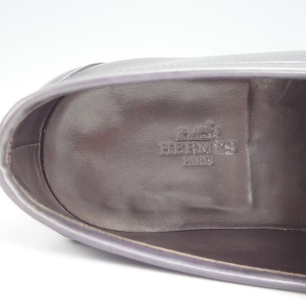 極上★ジョンロブ UK6【貴重★エルメス別注/HERMES/ミュージアムカーフ】HENRI/H513ラスト/コインローファー/黒/メンズ/JOHN LOBB★h393