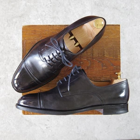 ★ジョンロブ UK7.5程度【貴重★エルメス別注/HERMES/ミュージアムカーフ】H103ラスト/JUD/ストレートチップ/黒/JOHN LOBB★h394