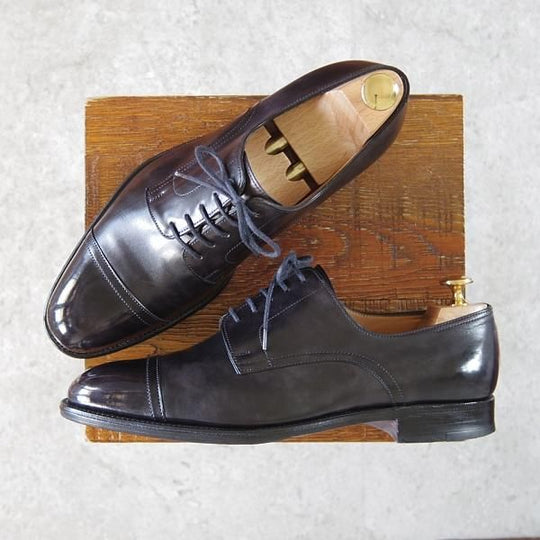 ★ジョンロブ UK7.5程度【貴重★エルメス別注/HERMES/ミュージアムカーフ】H103ラスト/JUD/ストレートチップ/黒/JOHN LOBB★h394