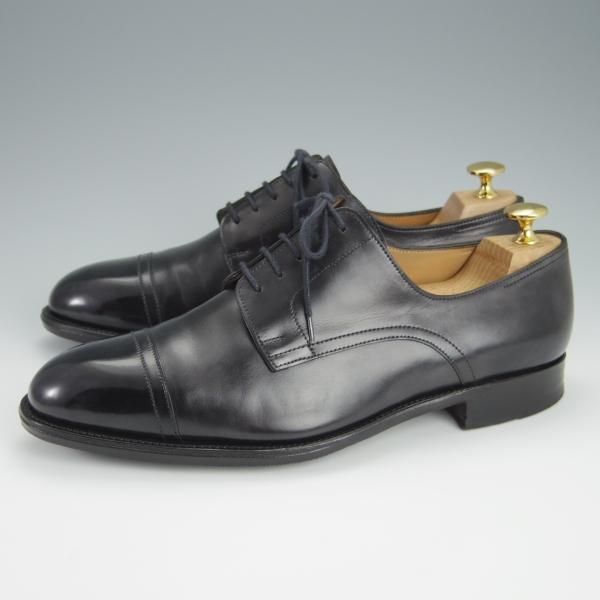 ★ジョンロブ UK7.5程度【貴重★エルメス別注/HERMES/ミュージアムカーフ】H103ラスト/JUD/ストレートチップ/黒/JOHN LOBB★h394