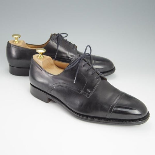 ★ジョンロブ UK7.5程度【貴重★エルメス別注/HERMES/ミュージアムカーフ】H103ラスト/JUD/ストレートチップ/黒/JOHN LOBB★h394