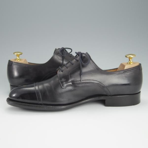 ★ジョンロブ UK7.5程度【貴重★エルメス別注/HERMES/ミュージアムカーフ】H103ラスト/JUD/ストレートチップ/黒/JOHN LOBB★h394