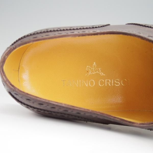 極美品★(伊)タニノクリスチー SIZE 9【定価15万以上★クォーターブローグ/134592】カーフ/濃茶/メンズ/TANINO CRISCI★h396