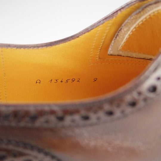 極美品★(伊)タニノクリスチー SIZE 9【定価15万以上★クォーターブローグ/134592】カーフ/濃茶/メンズ/TANINO CRISCI★h396