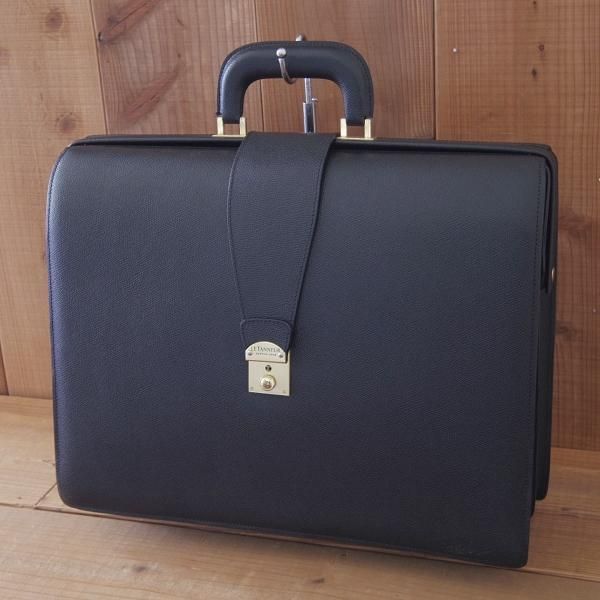 【極美品】ルタヌア　ダレスバッグ　ビジネスバッグ　レザー　ゴールド金具　ブラック 極上☆(仏)ルタヌア/LE TANNEUR【貴重☆ダレスバッグ/レザー