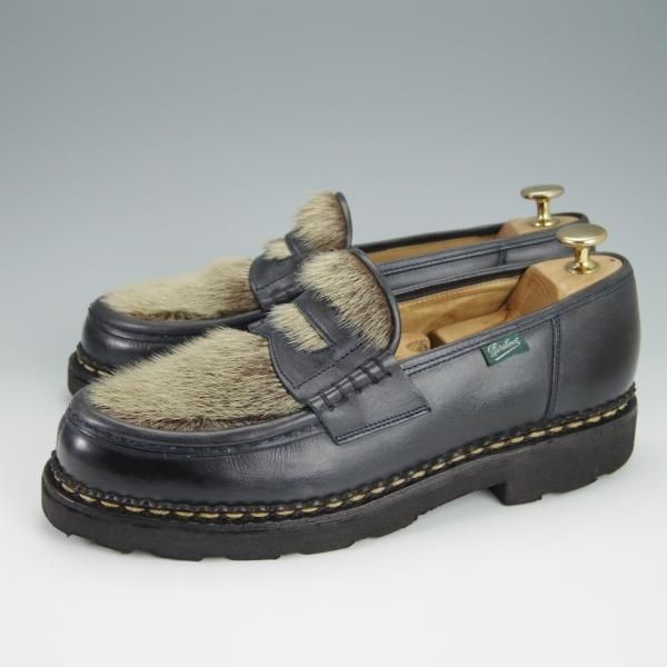 極上★パラブーツ SIZE 6.5【貴重★フォック仕様(アザラシの毛皮)/ランス/REIMS】ビームス別注/コインローファー/BEAMS/Paraboot★h399