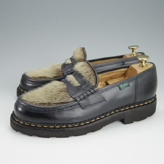 極上★パラブーツ SIZE 6.5【貴重★フォック仕様(アザラシの毛皮)/ランス/REIMS】ビームス別注/コインローファー/BEAMS/Paraboot★h399