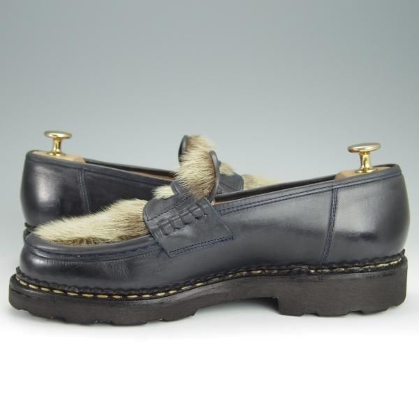 極上★パラブーツ SIZE 6.5【貴重★フォック仕様(アザラシの毛皮)/ランス/REIMS】ビームス別注/コインローファー/BEAMS/Paraboot★h399