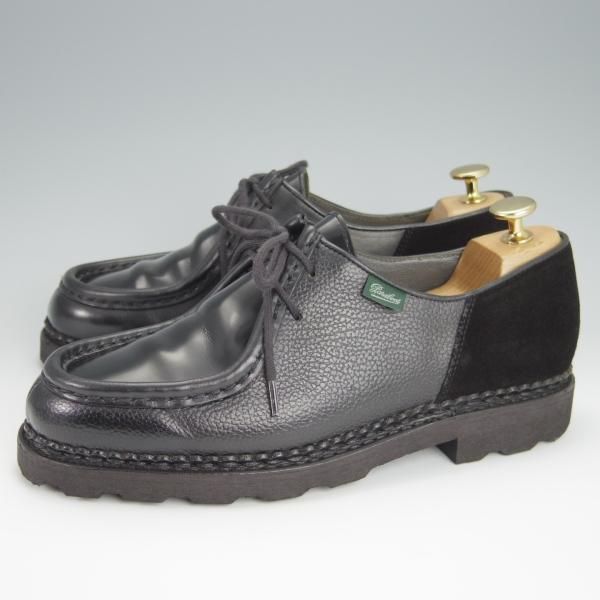 極美品★パラブーツ SIZE 39.5【定価￥71,500-★クレイジーパターンのMICHAEL/ミカエル】チロリアンシューズ/黒/Paraboot★h400