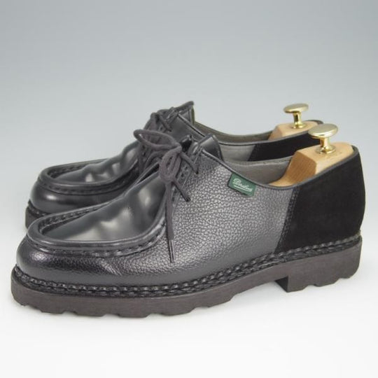 極美品★パラブーツ SIZE 39.5【定価￥71,500-★クレイジーパターンのMICHAEL/ミカエル】チロリアンシューズ/黒/Paraboot★h400