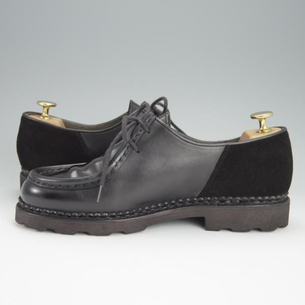 極美品★パラブーツ SIZE 39.5【定価￥71,500-★クレイジーパターンのMICHAEL/ミカエル】チロリアンシューズ/黒/Paraboot★h400