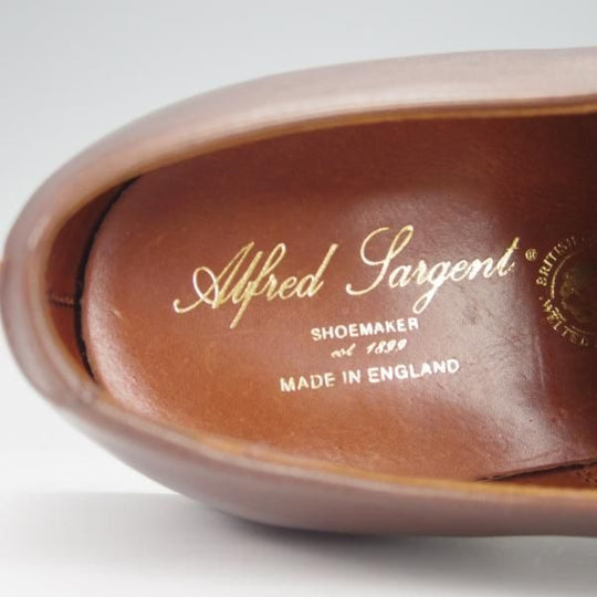 未使用★アルフレッド・サージェント 6E【★ストレートチップ/茶】カーフ/メンズ/ALFRED SARGENT★h402