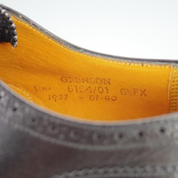 極上★(英)グレンソン 6.5FX【貴重★footmaster/フットマスター】フルブローグ/カーフ/黒/メンズ/GRENSON★h403