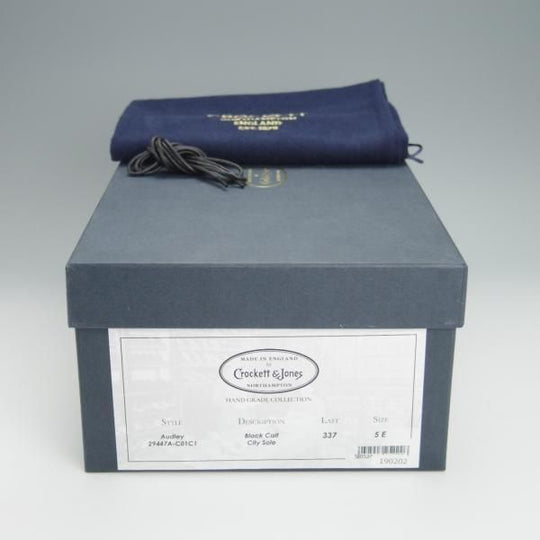 美品★クロケット&ジョーンズ 5E【定価￥101,200-★オードリー/AUDLEY】ハンドグレードライン/337ラスト/カーフ/黒/Crockett&Jones★h408