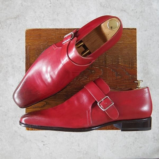 未使用★ストール・マンテラッシ SIZE 42【定価10万円以上★モンクストラップ/赤茶】カーフ/メンズ/SUTOR MANTELLASSI★h410