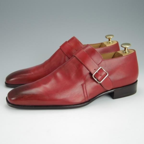 未使用★ストール・マンテラッシ SIZE 42【定価10万円以上★モンクストラップ/赤茶】カーフ/メンズ/SUTOR MANTELLASSI★h410