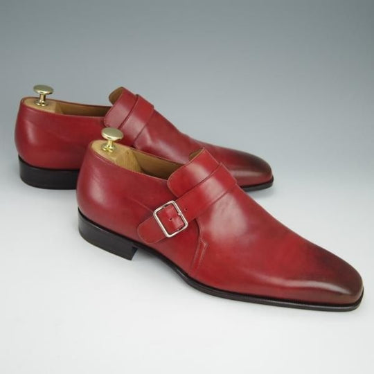 未使用★ストール・マンテラッシ SIZE 42【定価10万円以上★モンクストラップ/赤茶】カーフ/メンズ/SUTOR MANTELLASSI★h410