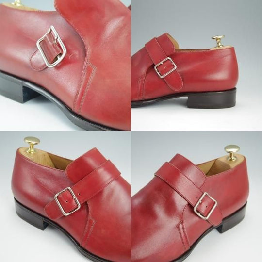 未使用★ストール・マンテラッシ SIZE 42【定価10万円以上★モンクストラップ/赤茶】カーフ/メンズ/SUTOR MANTELLASSI★h410