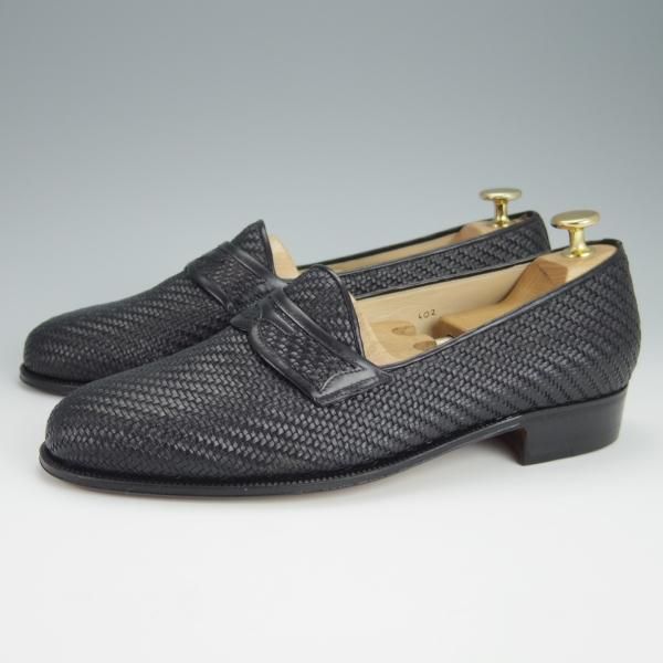 未使用★(伊)タニノクリスチー SIZE 6.5【デッドストック品★コインローファー風/イントレチャート】108314/黒/TANINO CRISCI★h411